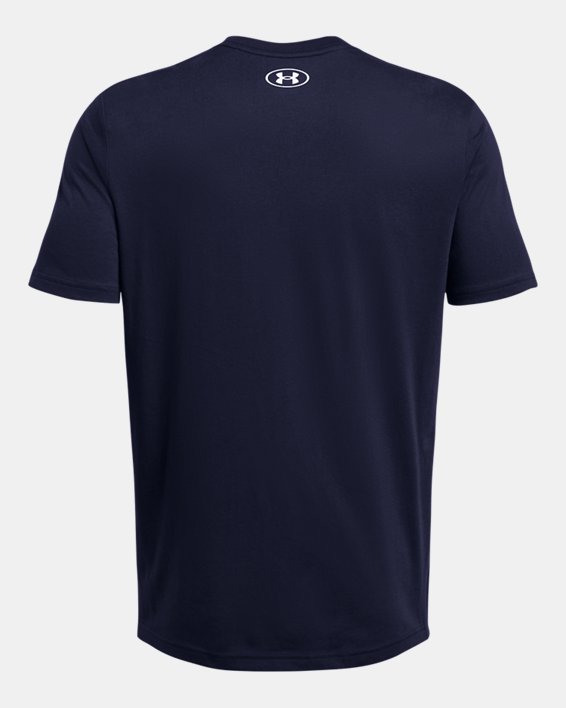 Men's UA Sportstyle Logo Short Sleeve in Blue image number 3